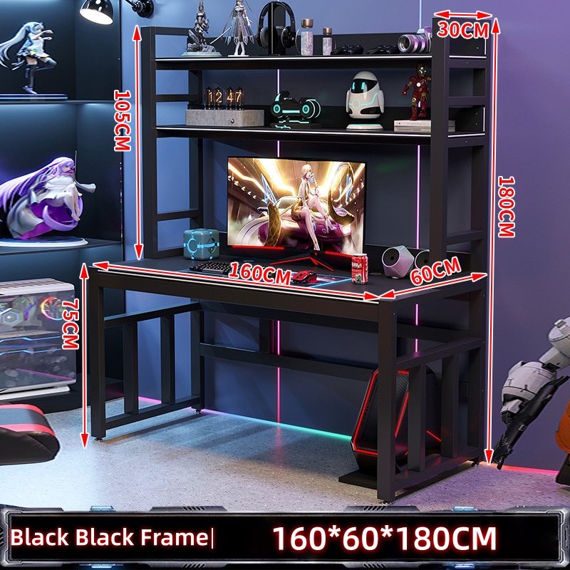 Office Tech Desk - オフィスデスクと椅子のセット、eスポーツデスク、ホームブックシェルフ、2人用ゲーミングおよび競技用テクノロジー対応テーブル
