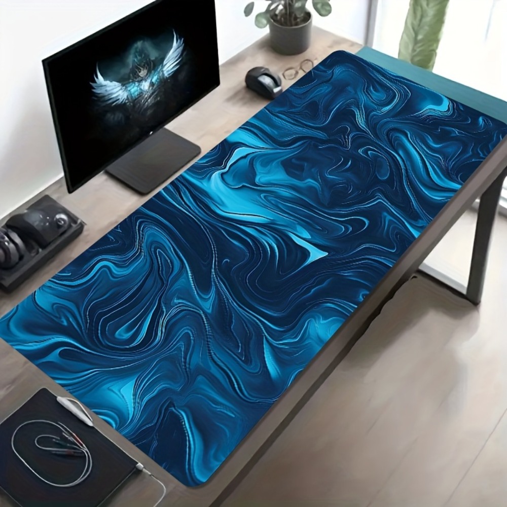 Office Tech Desk - CIFbuy 大判テクノロジー柄マウスパッド、滑り止め加工、洗濯可能、オフィス、家庭、パソコン、ノートパソコン、ゲーム用、滑らかな表面、デスクマット