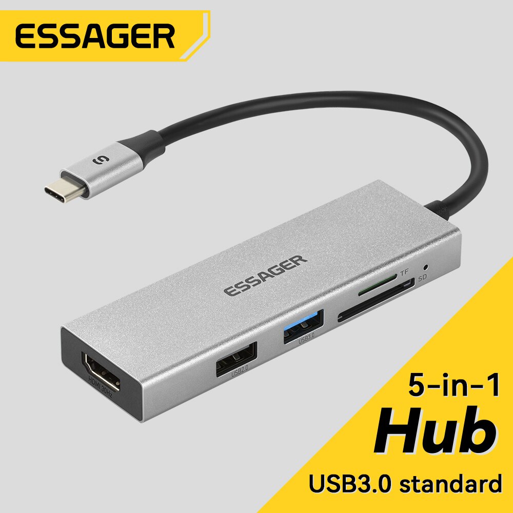 Docking Station Usb C - Essager 5 in 1 USB cハブHDMI-4Kドッキングステーションスプリッター