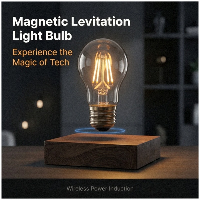 Office Tech Desk - 磁気浮上式ワイヤレスLED電球デスクランプ、ユニークなギフト、ルームナイトライト、ホームオフィス装飾、テック玩具