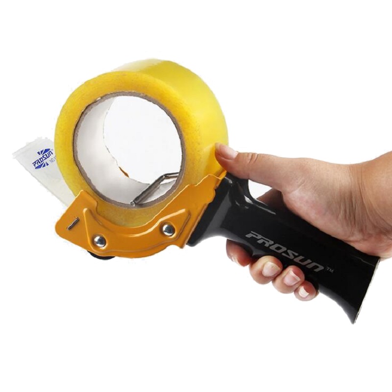 Tape Gun Dispenser - 家庭用および作業用の大型テープディスペンサー,80mm,3インチの包装用のシーリングカッター,作業員用,ランダムな色