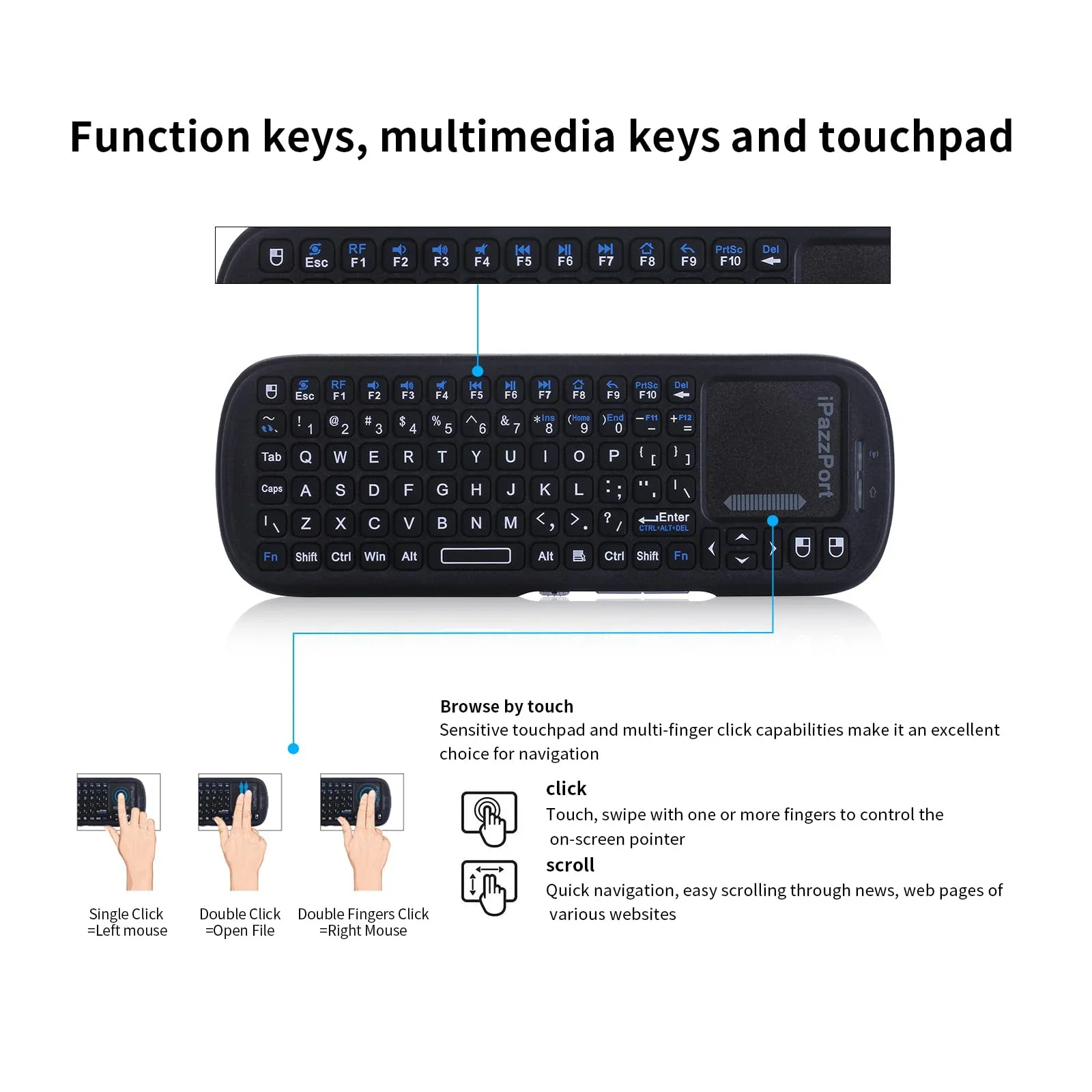 IPazzPort ミニ Bluetooth & 2.4GH - Raspberry Pi Keyboard のレビューと価格