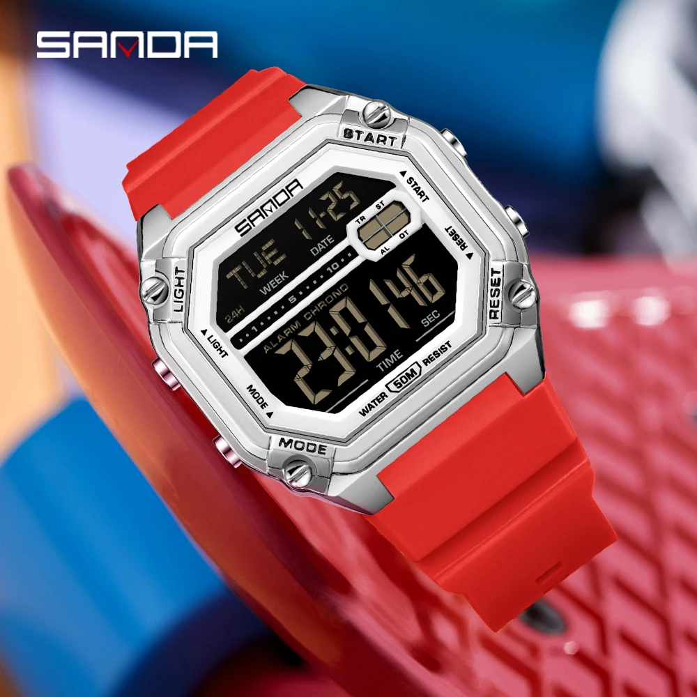 SANDA 6327 メンズ 電子腕時計 多機能 防水 スポ - Digital Timer Countdown のレビューと価格