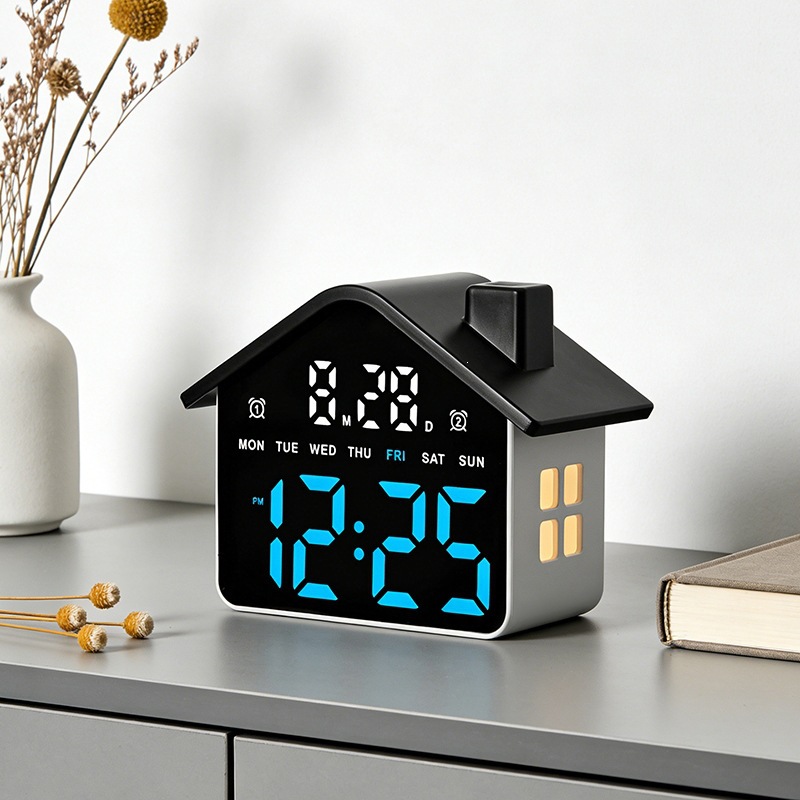 ハウス型LED目覚まし時計、電子多機能デジタル時計、ナイトラ - Digital Timer Countdown のレビューと価格