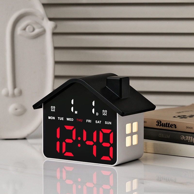 ハウス型LED目覚まし時計、電子多機能デジタル時計、ナイトラ - Digital Timer Countdown のレビューと価格