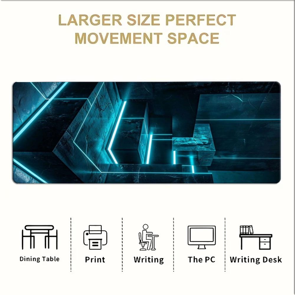 シアンネオンテック 幾何学模様 大型拡張ゲーミングマウスパッ - Office Tech Desk のレビューと価格