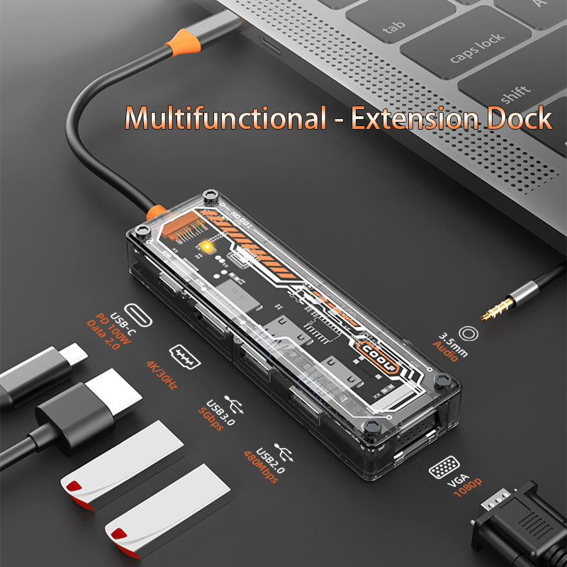 MacBook Pro/Air用6-in-1 USB-Cハブ - Docking Station Usb C のレビューと価格