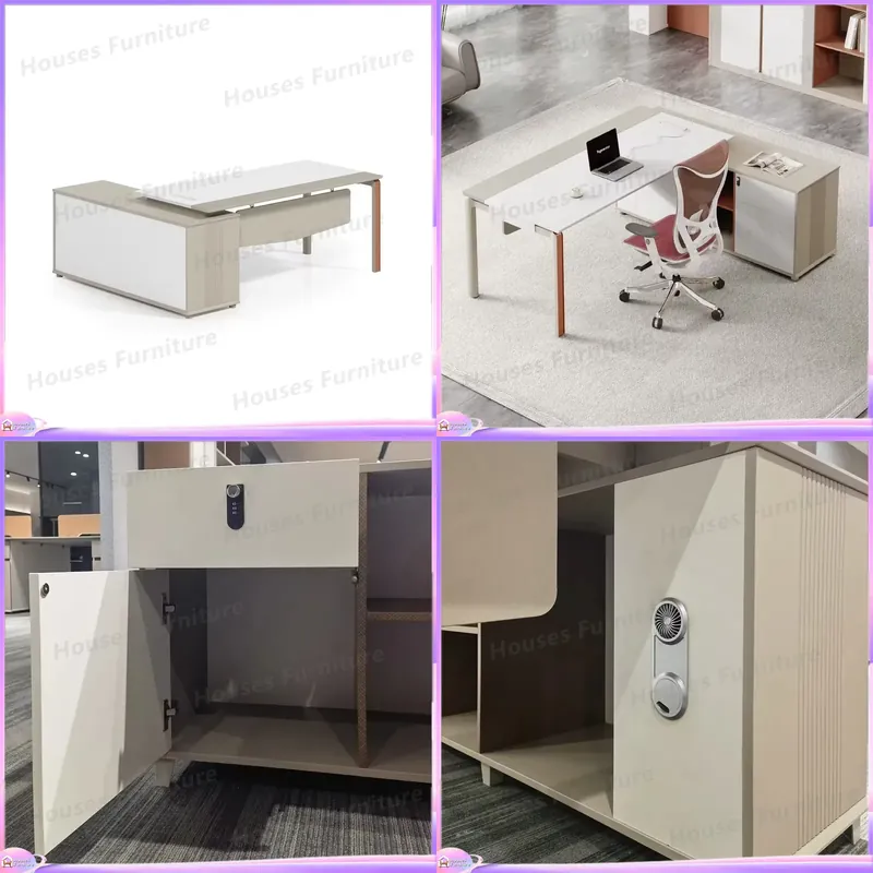 L字型エグゼクティブデスク モダンオフィス家具 ハイテクCE - Office Tech Desk のレビューと価格