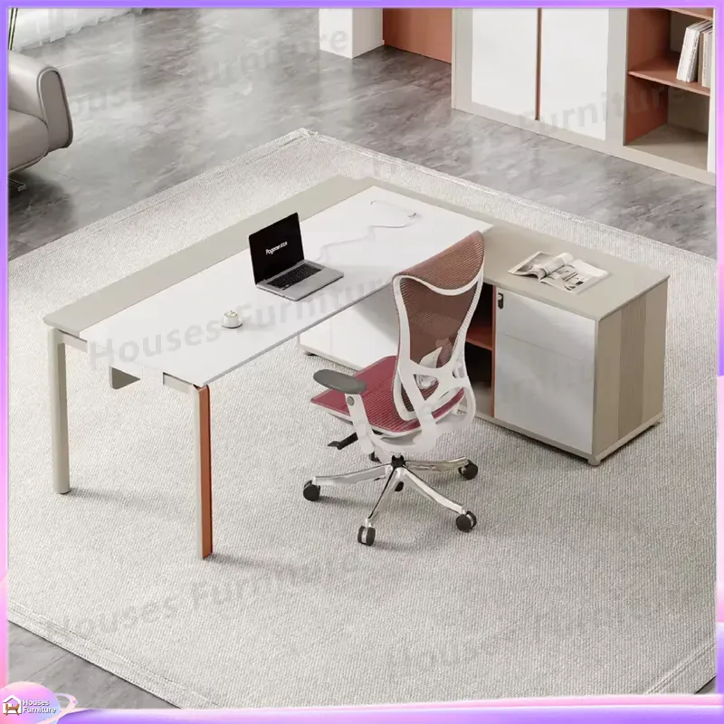 L字型エグゼクティブデスク モダンオフィス家具 ハイテクCE - Office Tech Desk のレビューと価格
