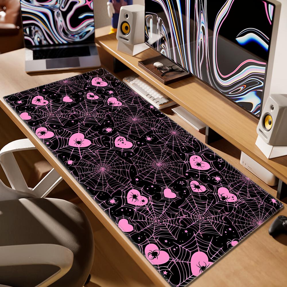 90x40 ホワイトまたはピンクのスパイダーウェブハートデス - Office Tech Desk のレビューと価格