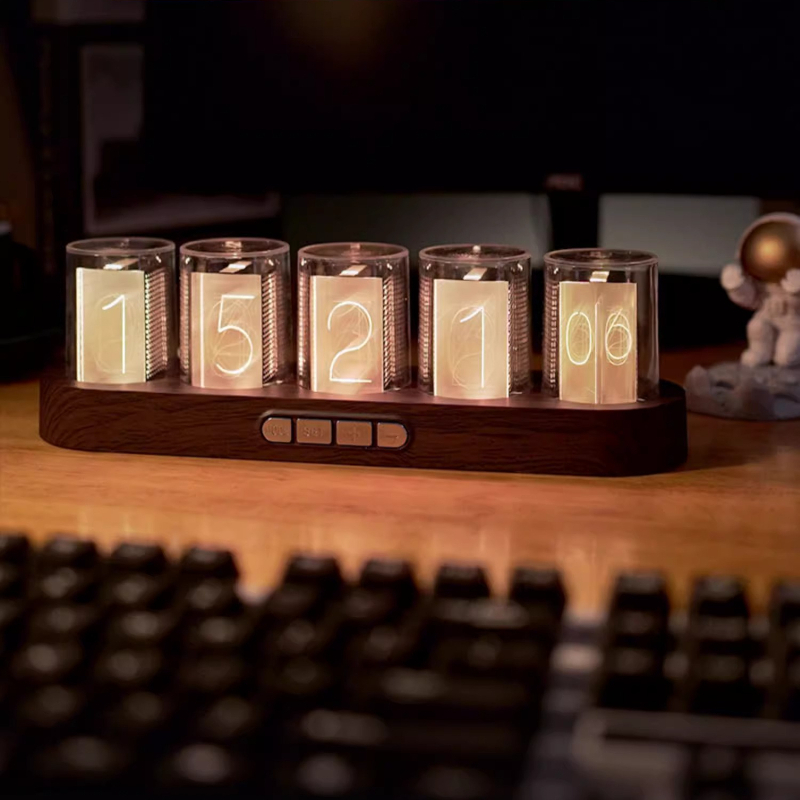 LEDニキシー管時計 RGBゲーミングデスクトップテックデコ - Tech Office Youtube のレビューと価格