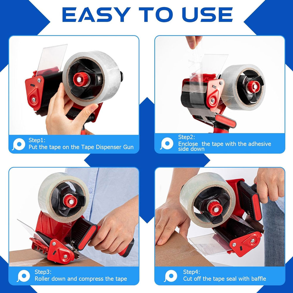 3インチ滑り止めシリコンハンドル付き梱包テープガン、頑丈なシ - Tape Gun Dispenser のレビューと価格