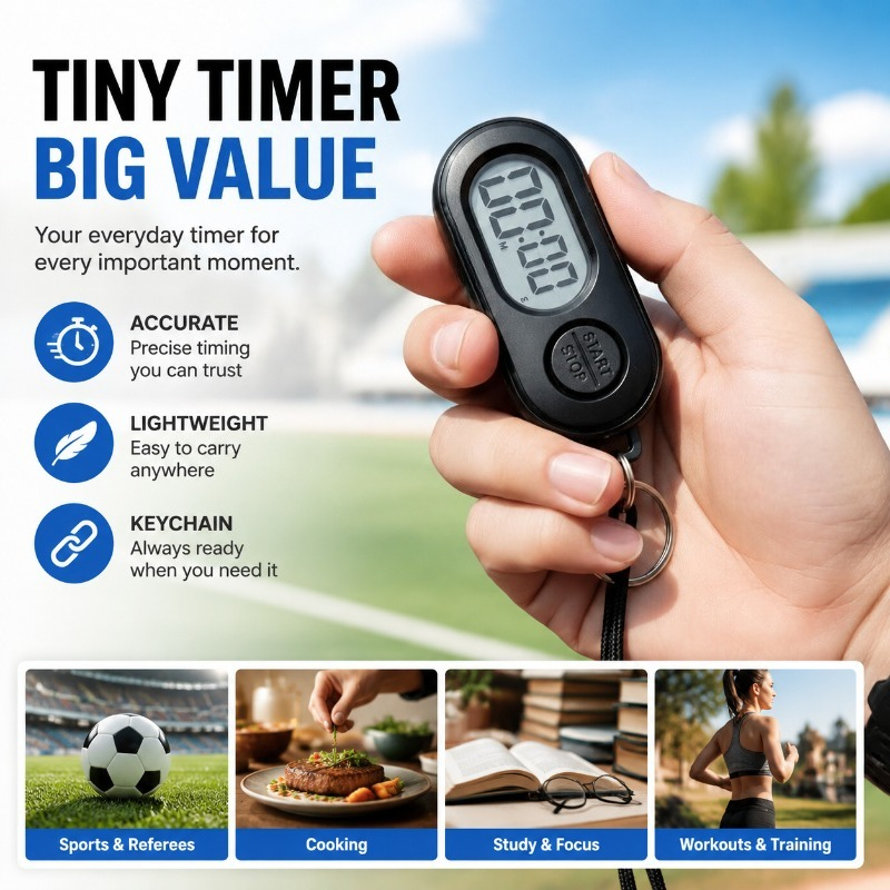 デジタルストップウォッチタイマーキーホルダー、小型LCD時計 - Digital Timer Countdown のレビューと価格