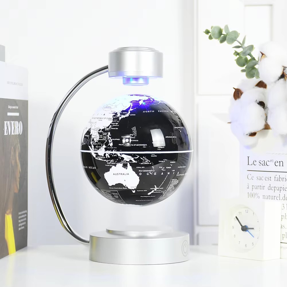 LEDライト付き磁気浮上地球儀、自宅やオフィスの机に置く浮遊 - Office Tech Desk のレビューと価格