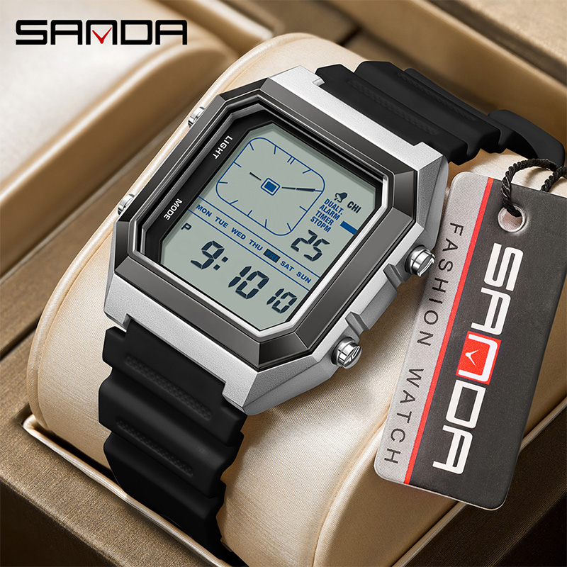SANDA 6307 新しいメンズデジタル多機能ナイトライト - Digital Timer Countdown のレビューと価格